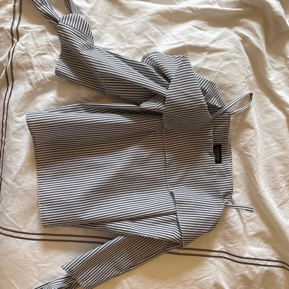 Topshop cotton bare shoulder top
